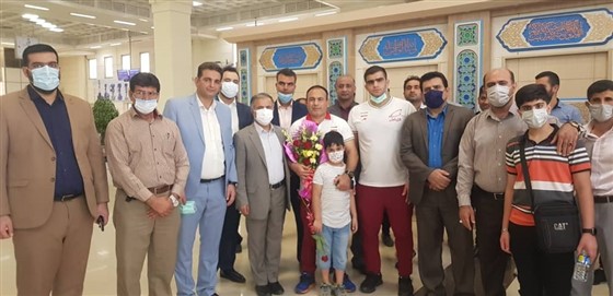 مراسم استقبال از اعضای خوزستانی تیم ملی کشتی فرنگی در بازی های المپیک توکیو :